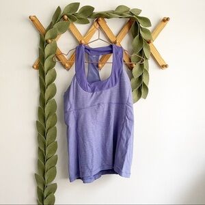 Lululemon Purple Striped Scoop Neck Tank